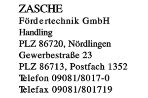 ZASCHE Fördertechnik GmbH