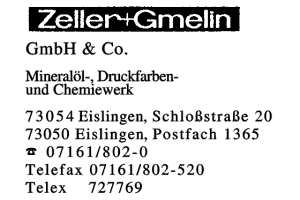 Zeller + Gmelin GmbH & Co. Mineralöl-, Druckfarben- und Chemiewerk