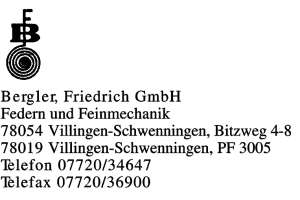 Bergler, Friedrich GmbH Federn und Feinmechanik