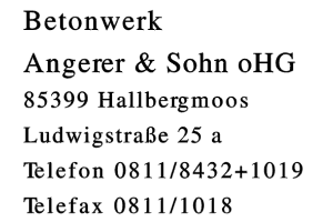 Betonwerk Angerer & Sohn oHG