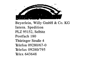 Beyerlein, Willy GmbH & Co. KG Intern. Spedition