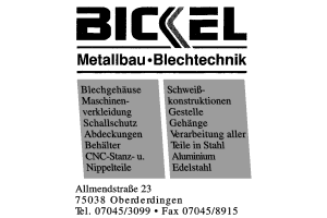 Bickel Metallbau/Blechtechnik