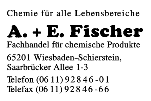 A. + E. Fischer Fachhandel für chemische Produkte