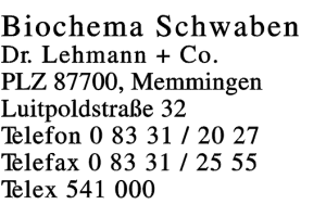 Biochema Schwaben Dr. Lehmann + Co.