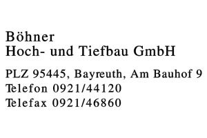 Böhner Hoch- und Tiefbau GmbH