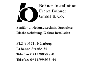 Bohner Installation Franz Bohner GmbH & Co. Bohner Installation Franz Bohner GmbH & Co.
