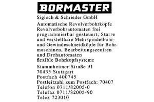BORMASTER Sigloch & Schrieder GmbH BORMASTER Sigloch & Schrieder GmbH