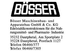 Bösser Maschinenbau- und Appaaratebau GmbH & Co. KG