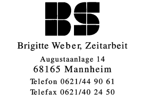 BS, Zeitarbeit Brigitte Weber