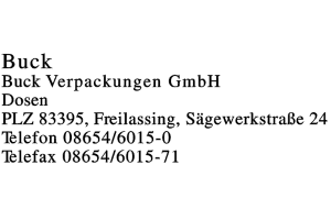 Buck Verpackungen GmbH Buck Verpackungen GmbH