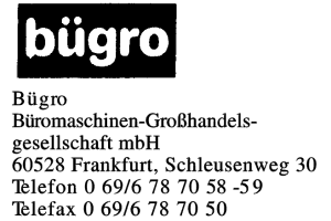 Bügro Büromaschinen- Großhandelsgesellschaft mbH