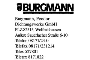Burgmann, Feodor Dichtungswerke GmbH