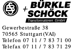 Bürkle + Schöck Transformatoren GmbH Bürkle + Schöck Transformatoren GmbH