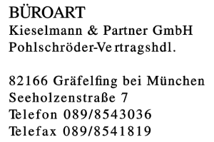 BÜROART Kieselmann & Partner GmbH BÜROART Kieselmann & Partner GmbH