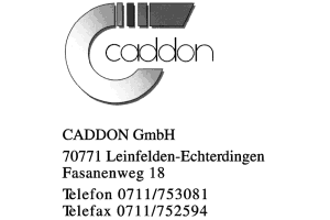 CADDON Computersystem-Vertriebs- u. Entwicklungsges. mbH CADDON Computersystem-Vertriebs- u. Entwicklungsges. mbH