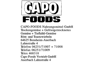 CAPO-FOODS Nahrungsmittel GmbH CAPO-FOODS Nahrungsmittel GmbH