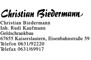 Christian Biedermann Inh. Rudi Kaufmann