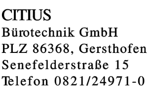 CITIUS Bürotechnik GmbH CITIUS Bürotechnik GmbH