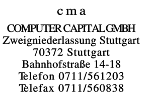 CMA Computer Capital GmbH CMA Computer Capital GmbH