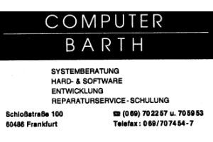 COMPUTER BARTH SYSTEMBERATUNG COMPUTER BARTH SYSTEMBERATUNG