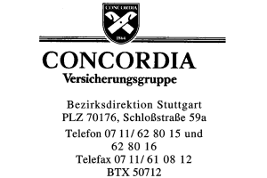 Concordia Versicherungsgruppe  Bezirksdirektion Stuttgart
