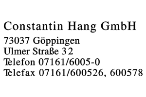 Constantin Hang GmbH Constantin Hang GmbH