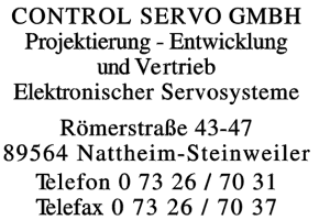 Control Servo GmbH Control Servo GmbH