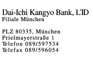 Dai-Ichi Kangyo Bank, LTD Dai-Ichi Kangyo Bank, LTD
