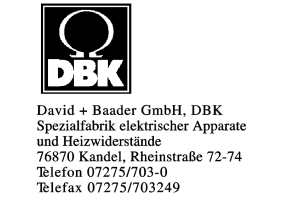David + Baader GmbH, DBK David + Baader GmbH, DBK