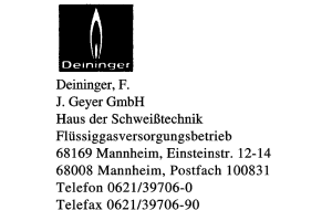 Deininger, F., J. Geyer GmbH Deininger, F., J. Geyer GmbH