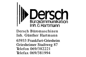 Dersch Büromaschinen Inh. Günther Hartmann