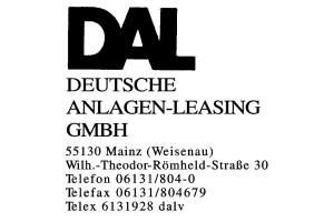 DEUTSCHE ANLAGEN-LEASING GMBH