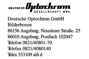 Deutsche Optochrom GmbH Bilderboxen Deutsche Optochrom GmbH Bilderboxen