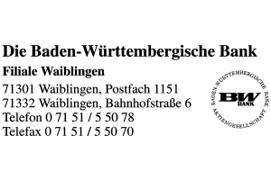 Die baden-Württembergische Bank, Filiale Waiblingen