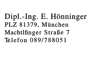 Dipl.-Ing. E. Hönninger