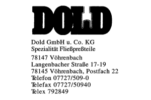 Dold GmbH u. Co. KG Dold GmbH u. Co. KG