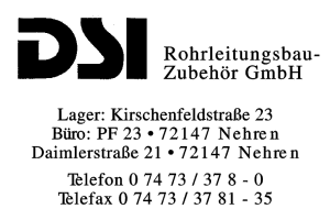 DSI Rohrleitungsbau-Zubehör GmbH DSI Rohrleitungsbau-Zubehör GmbH
