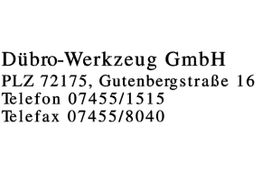 Dübro-Werkzeug GmbH Dübro-Werkzeug GmbH