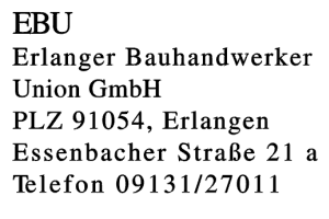 EBU Erlanger Bauhandwerker Union GmbH