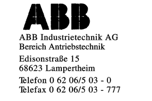 ABB Industrietechnik AG ABB Industrietechnik AG