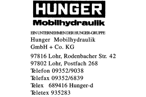 Ein Unternehmen der Hungergruppe Hunger Mobilhydraulik GmbH & Co. KG