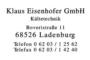 Eisenhofer, Klaus GmbH Eisenhofer, Klaus GmbH