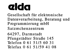 elda Gesellschaft für elektronische Datenverarbeitung Beratung und Programmierung mbH