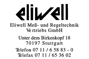 eliwell Meß- und Regeltechnik Vertriebs GmbH eliwell Meß- und Regeltechnik Vertriebs GmbH