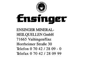 ENSINGER MINERAL-HEILQUELLEN GmbH