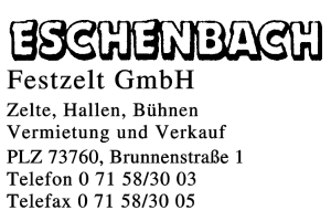 ESCHENBACH  Festzelt GmbH