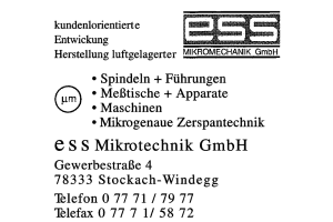 ess Mikromechanik GmbH ess Mikromechanik GmbH