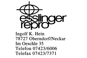 Esslinger Repro, Ingolf K. Hein