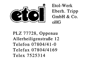 Etol-Werk Eberh. Tripp GmbH & Co. OHG