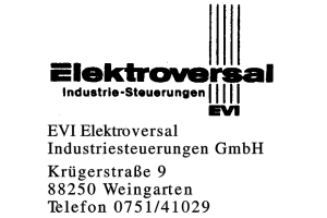 EVI Elektroversal Industriesteuerungen GmbH EVI Elektroversal Industriesteuerungen GmbH